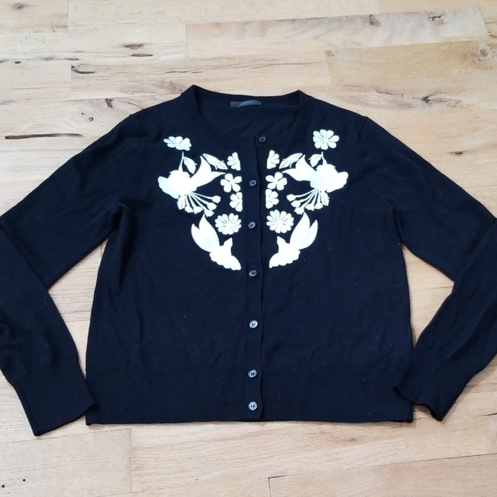 J Crew black 100% merino wool light sweater